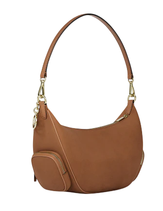 Michael Michael Kors Merritt Medium Suede Convertible Shoulder Bag Luggage