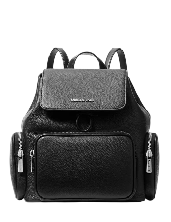 Michael Michael Kors Merritt Small Pebbled Leather Cargo Backpack Black