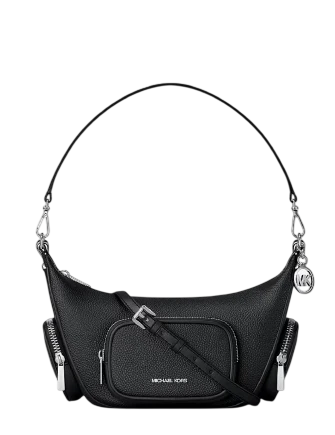 Michael Michael Kors Merritt Small Pebbled Leather Convertible Crossbody Bag Black