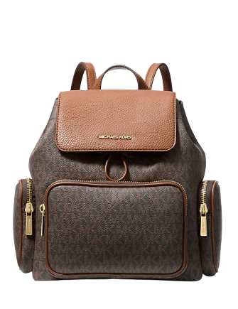 Michael Michael Kors Merritt Small Signature Logo Cargo Backpack Brown