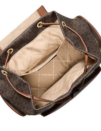 Michael Michael Kors Merritt Small Signature Logo Cargo Backpack Brown