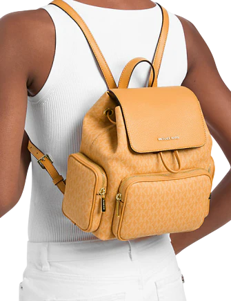 Michael Michael Kors Merritt Small Signature Logo Cargo Backpack Radiant Orange