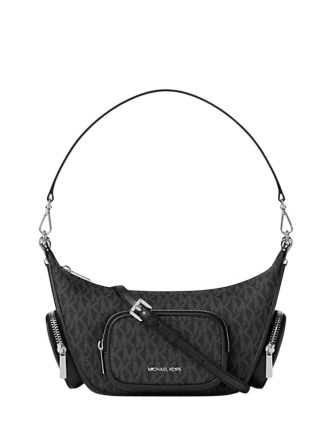 Michael Michael Kors Merritt Small Signature Logo Convertible Shoulder Bag Black