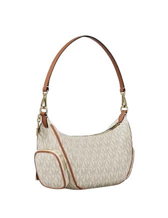 Michael Michael Kors Merritt Small Signature Logo Convertible Shoulder Bag Vanilla