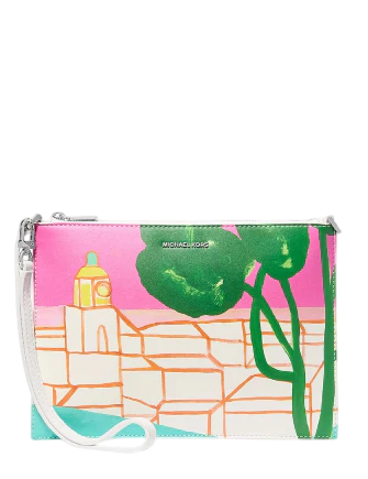 Michael Michael Kors Michael Kors X Christina Zimpel Jet Set Extra-Large Convertible Wristlet Raspberry 