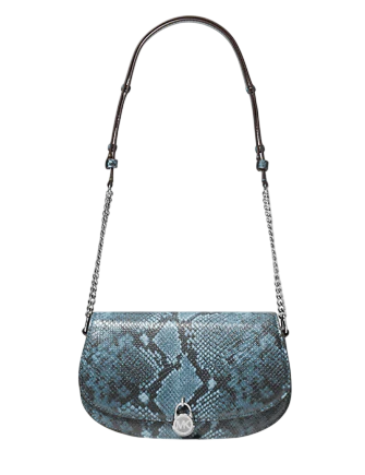 Michael Michael Kors Mila Medium Snake Embossed Messenger Bag Cornflower