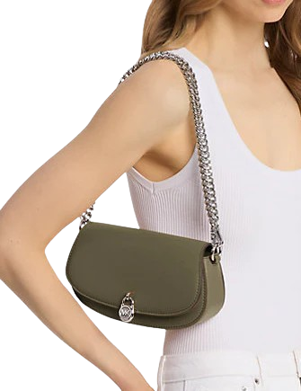 Michael Michael Kors Mila Small Leather Convertible Crossbody Bag Olive