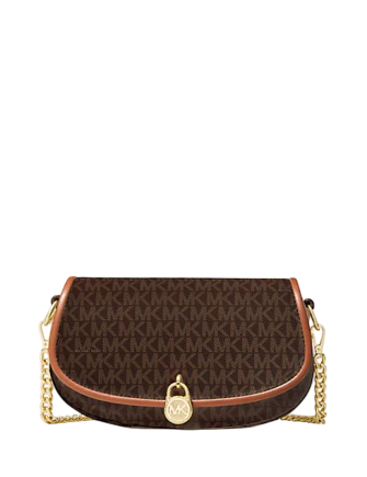 Michael Michael Kors Mila Small Signature Logo Crossbody Bag Brown
