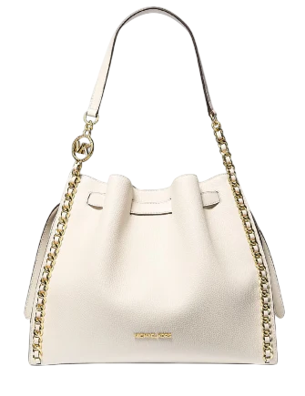 Michael Michael Kors Mina Large Chain Shoulder Bag Light Cream