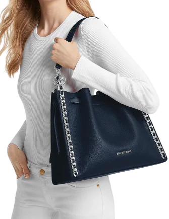 Michael Michael Kors Mina Large Chain Shoulder Bag Navy