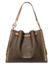 Michael Michael Kors Mina Large Signature Logo Chain Shoulder Bag Brown