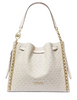Michael Michael Kors Mina Large Signature Logo Chain Shoulder Bag Light Cream 