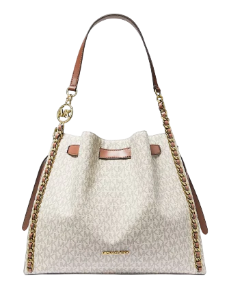 Michael Michael Kors Mina Large Signature Logo Chain Shoulder Bag Vanilla