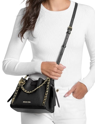 Michael Michael Kors Mina Small Chain Convertible Crossbody Bag Black