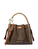Michael Michael Kors Mina Small Signature Logo Chain Crossbody Bag Brown
