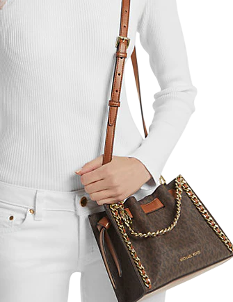 Michael Michael Kors Mina Small Signature Logo Chain Crossbody Bag Michael Michael Kors Mina Small Signature Logo Chain Crossbody Bag