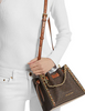 Michael Michael Kors Mina Small Signature Logo Chain Crossbody Bag Brown