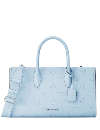 Michael Michael Kors Mirella Medium Logo Debossed Satchel Pale Ocean