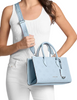 Michael Michael Kors Mirella Medium Logo Debossed Satchel Pale Ocean