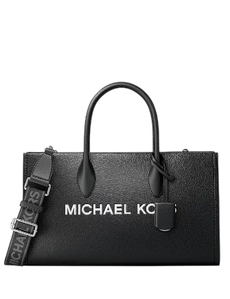 Michael Michael Kors Mirella Medium Pebbled Leather Satchel  Black