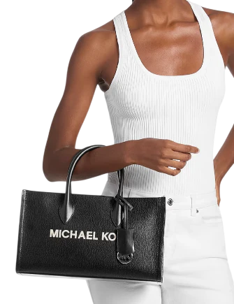 Michael Michael Kors Mirella Medium Pebbled Leather Satchel  Black