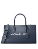 Michael Michael Kors Mirella Medium Pebbled Leather Satchel Navy