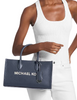 Michael Michael Kors Mirella Medium Pebbled Leather Satchel Navy