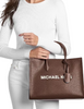 Michael Michael Kors Mirella Medium Pebbled Leather Tote Bag Nutmeg