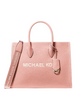 Michael Michael Kors Mirella Medium Pebbled Leather Tote Bag Powder Blush