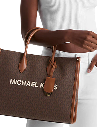 Michael Michael Kors Mirella Medium Signature Logo Tote Bag Brown