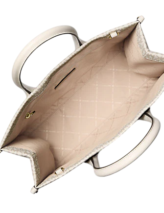 Michael Michael Kors Mirella Medium Signature Logo Tote Bag Light Cream