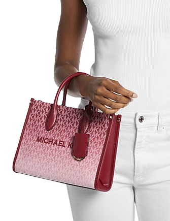 Michael Michael Kors Mirella Small Ombre Signature Logo Crossbody Bag Cherry