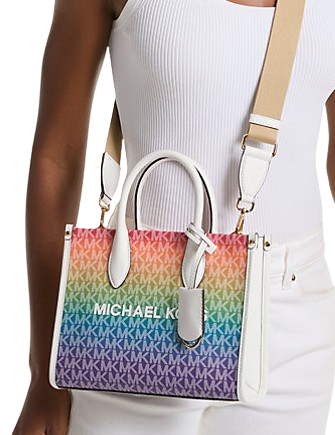 Michael Michael Kors Mirella Small Rainbow Signature Logo Crossbody Bag Rainbow