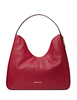 Michael Michael Kors Nayla Medium Pebbled Leather Hobo Shoulder Bag Cherry