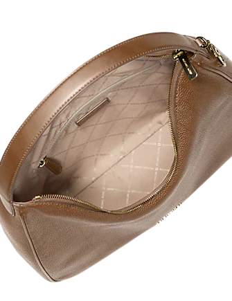 Michael Michael Kors Nayla Medium Pebbled Leather Hobo Shoulder Bag Driftwood