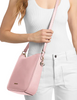 Michael Michael Kors Nayla Medium Pebbled Leather Messenger Bag Powder Blush