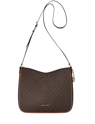 Michael Michael Kors Nayla Medium Signature Logo Messenger Bag Brown