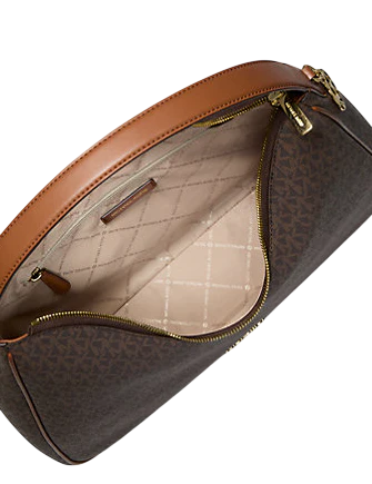 Michael Michael Kors Nayla Medium Signature Logo Shoulder Bag Brown