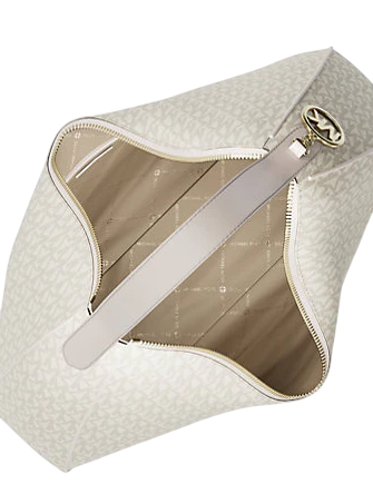 Michael Michael Kors Nayla Medium Signature Logo Shoulder Bag Vanilla