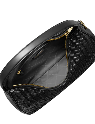 Michael Michael Kors Nayla Medium Woven Shoulder Bag Black