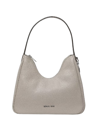 Michael Michael Kors Nayla Small Pebbled Leather Hobo Shoulder Bag Pearl Grey