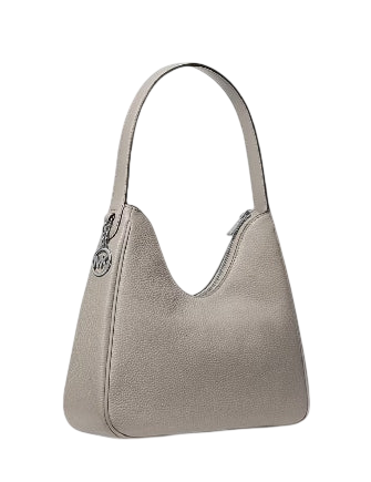 Michael Michael Kors Nayla Small Pebbled Leather Hobo Shoulder Bag Pearl Grey