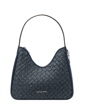 Michael Michael Kors Nayla Small Woven Signature Logo Hobo Shoulder Bag