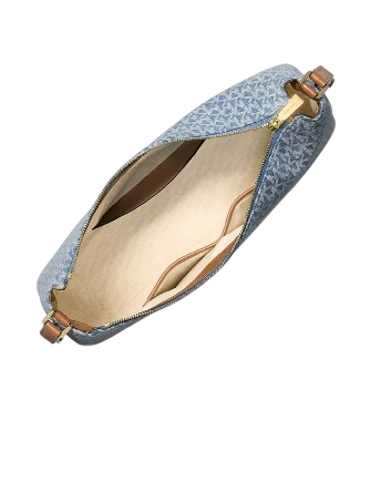 Michael Michael Kors Nolita Medium Signature Logo Print Denim Convertible Shoulder Bag New Horizon 