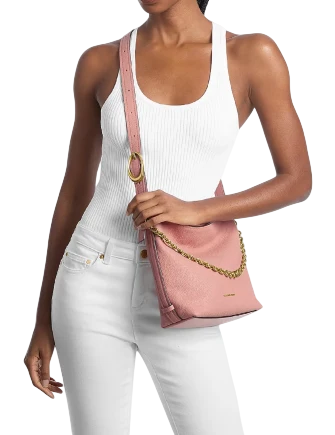 Michael Michael Kors Nolita Small Pebbled Leather Bucket Tote Bag Primrose