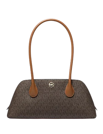 Michael Michael Kors Petra Medium Signature Logo Shoulder Bag Brown
