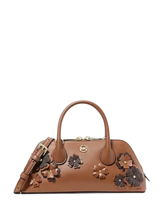 Michael Michael Kors Petra Small Signature Logo Floral Embellished Crossbody Bag Luggage