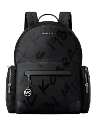 Michael Michael Kors Prescott Large Printed Nylon Backpack Black