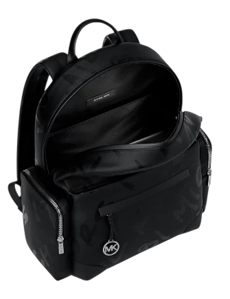 Michael Michael Kors Prescott Large Printed Nylon Backpack Black