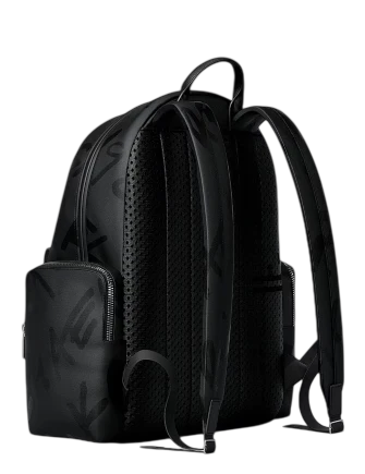 Michael Michael Kors Prescott Large Printed Nylon Backpack Black